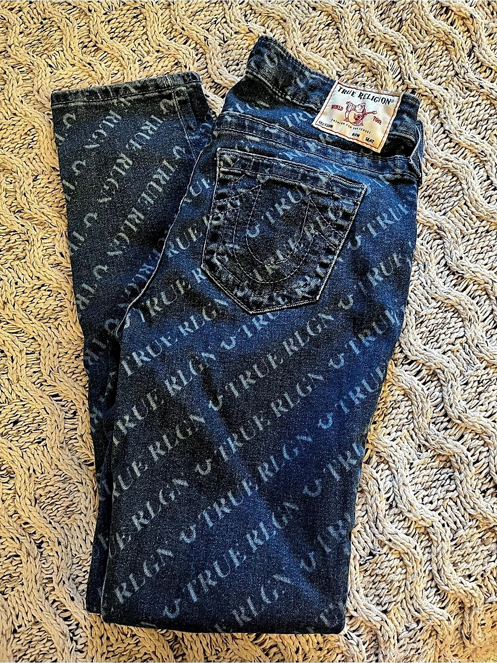 True Religion Halle Mid Rise Super Skinny Jeans Blue Waist 29